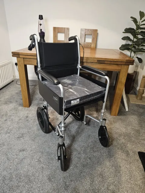 Ultra Lightweight Folding ALUMINIUM Travel Wheelchair, Portable Transit Chair.