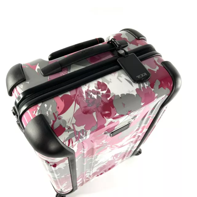 TUMI Vapor Continental Carry On 4 Wheel Travel Bag Raspberry Floral Pink Grey 9