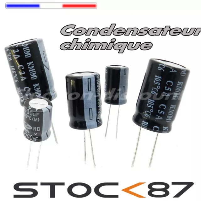 1 à 10pcs  Condensateur chimique 6,3V au choix  100 à 4700uF   capacitor 105°