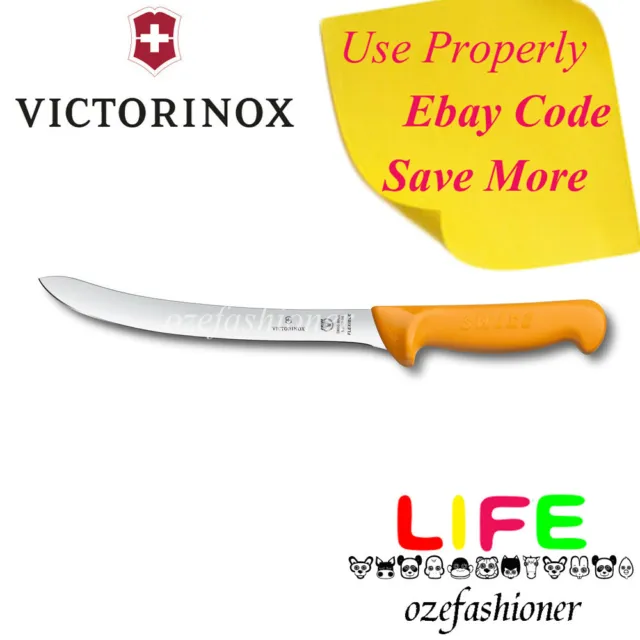 Victorinox Swibo Filleting Knife 20cm Curved Flexible Blade 5.8452.20 Orange IS