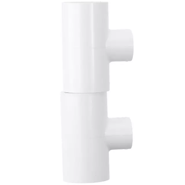 2PCS White Fitting Connector PVC Pipe Joint Widely Application 3-Way  Shelving