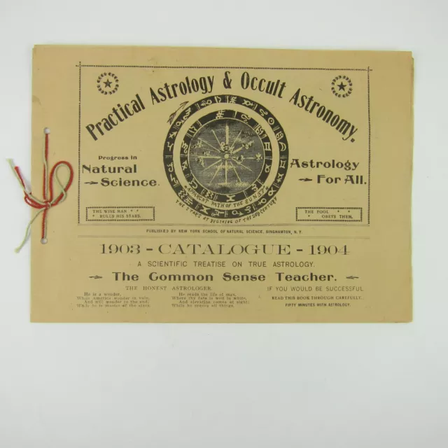 Practical Astrology & Occult Astronomy Catalogue Booklet Antique 1903 - 1904