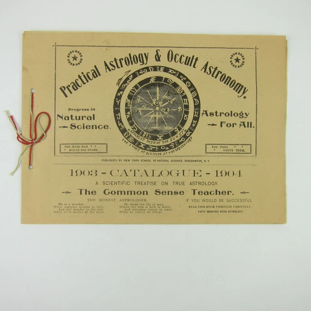 Practical Astrology & Occult Astronomy Catalogue Booklet Antique 1903 - 1904