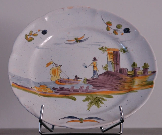 Assiette en faïence de La Rochelle fin 18ème diam 22,5cm