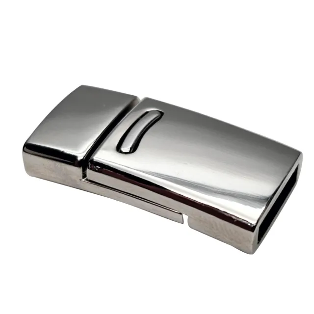 Edelstahl Magnetverschluss (Öffnung 10 mm x 2,5 mm) - Glänzend | Für Armbänder