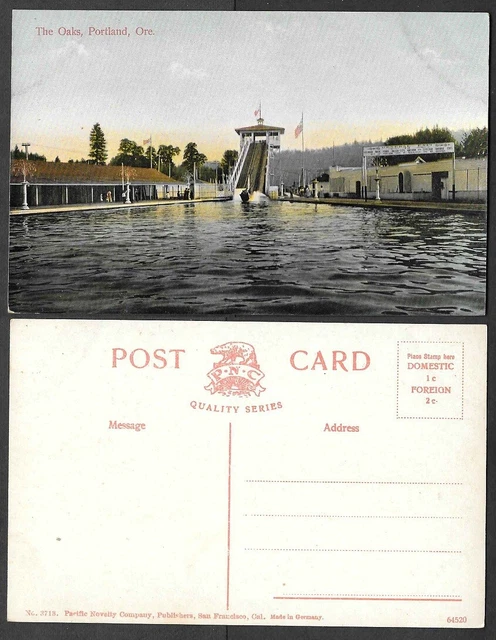 Old Oregon Postcard - Portland - The Oaks