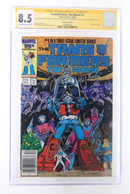 Transformers: The Movie #1 - Marvel Comics 1986 CGC 8.5 Signed x6 Berger, Chalk,
