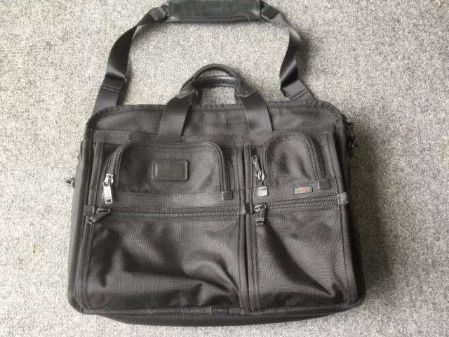 Tumi Alpha Expandable Organizer Laptop Briefcase 26160DH Carry On Bag Black
