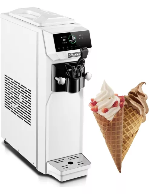 VEVOR Commercial Soft Ice Cream Machine, 13L/H (3.4Gal/H) Ice Cream  Machine, Single-Flavor Gelato Machine Commercial w/Pre-Cooling, 1200W  Countertop