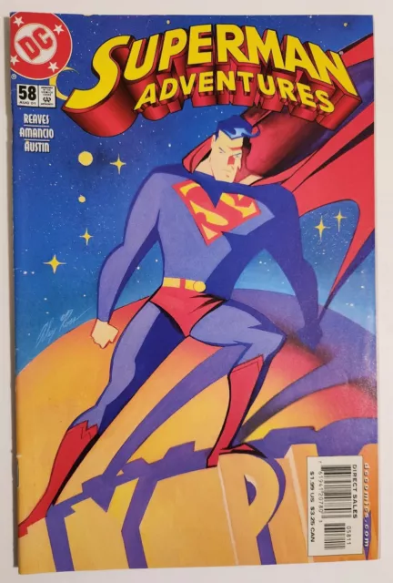 Superman Adventures #58 (2001, DC) FN Alex Ross Cover Low Print Run