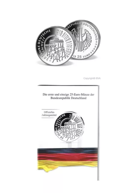 25 Euro 999er Silbermünze  2015 Deutschland - 25 J. Deutsche Einheit m. Patina