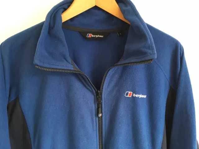 Berghaus Mens Xl Large 42-46 Blue Full Zip Fleece Sweatshirt Jumper Jacket Coat