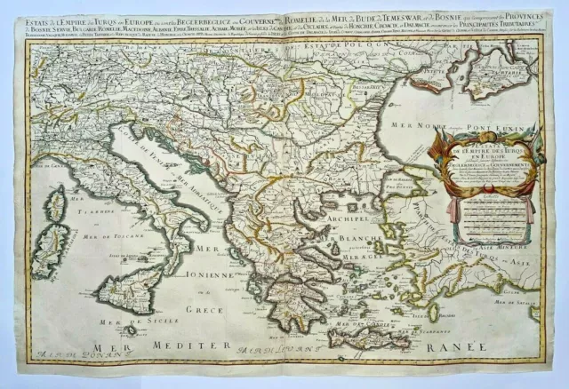 Empire Turcs En Europe 1672 Nicolas Sanson-Jaillot 1St Edition Antique Wall Map