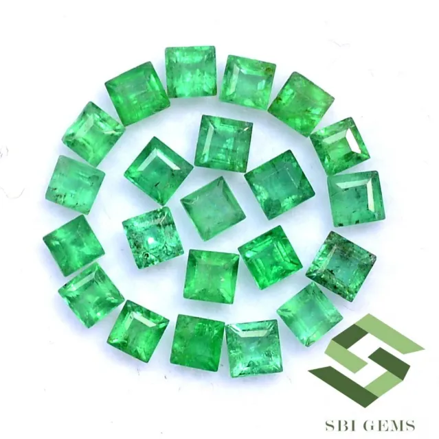 Natural Emerald Square Cut 2.25 mm Lot 23 Pcs 1.59 CTS Calibrated Loose Gemstone