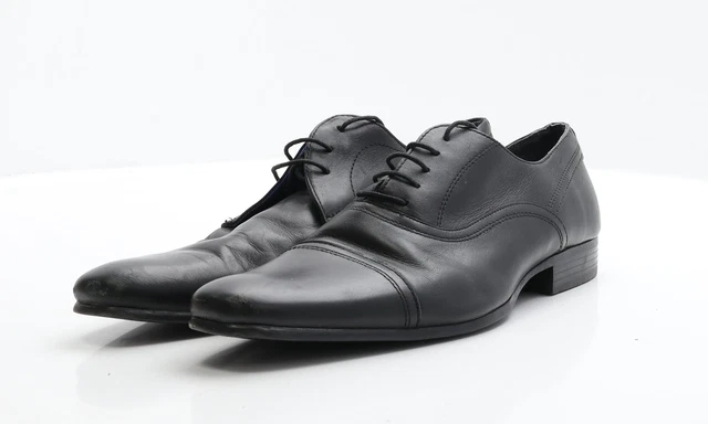 Abito Oxford da uomo nastro rosso nero finta pelle UK 10 EU 44,5