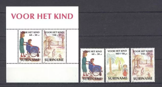 Voor het Kind, Kinder - Surinam - 1391-1393, Bl.56 ** MNH 1991