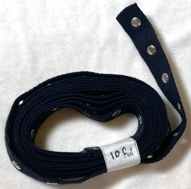 Cinta para ojal negra 10 pies - 3 1/3 yardas algodón 0,75" de ancho corsé