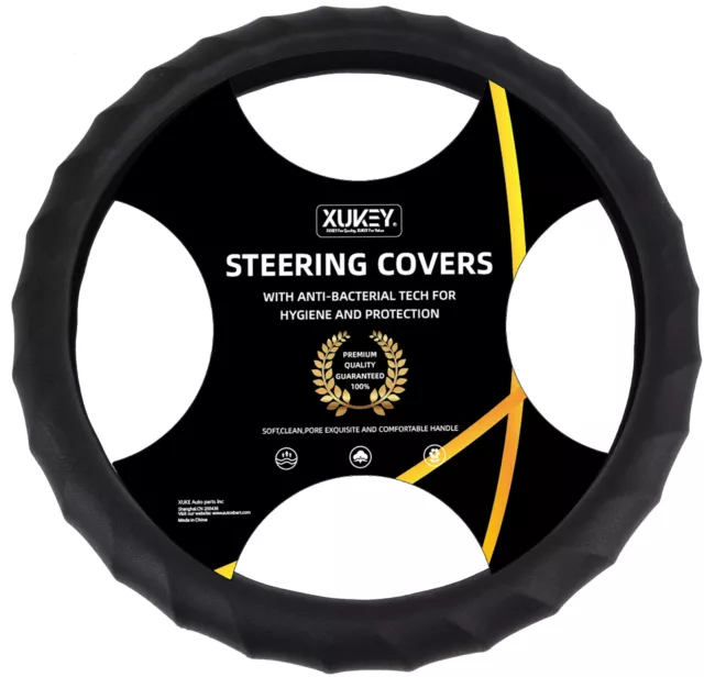 14"~15"Universal Steering Wheel Cover Golve Auto Car Non-slip Leather Silicone