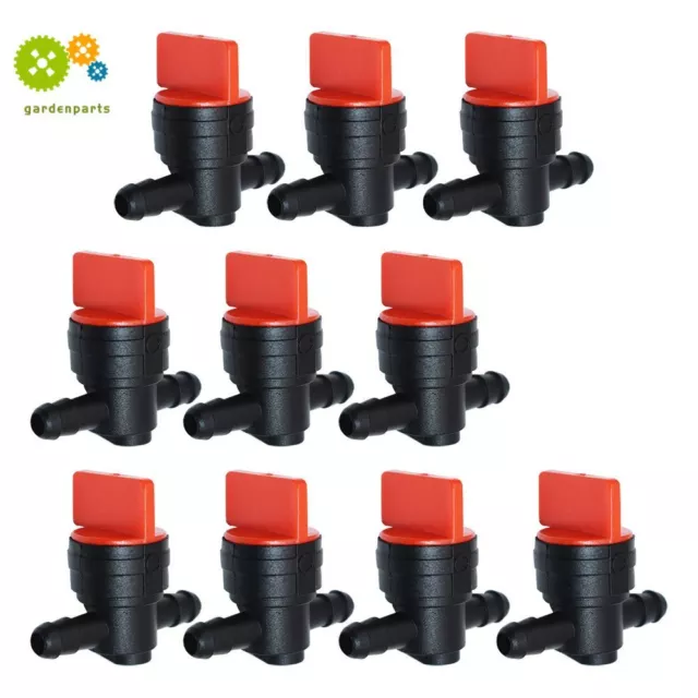10 x 1/4" Straight In-Line Gas Motorcycle Fuel Shut-off / Cut-off Valves Petcock