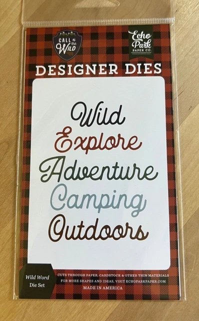 Juego de troqueles Echo Park WILD WORD, exterior, aventura, camping, explorar