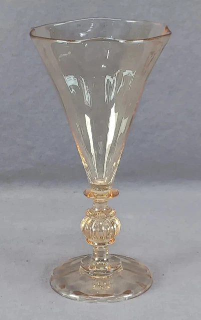 FRITZ HECKERT GERMAN Pale Amber Luster Large Glass Goblet