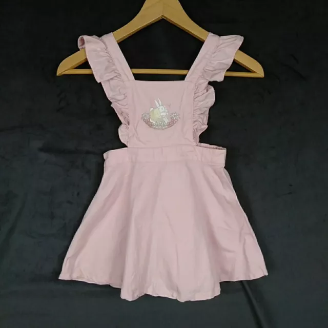 May Gibbs Pinafore Dress Pink Size 4 Bunny Gumnut Babies Ruffle Denim