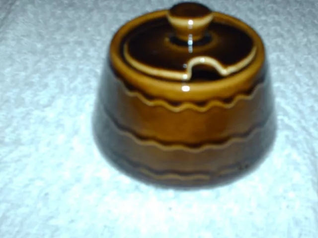 prinknash lidded mustard pot 8 cm high 10 cm wide