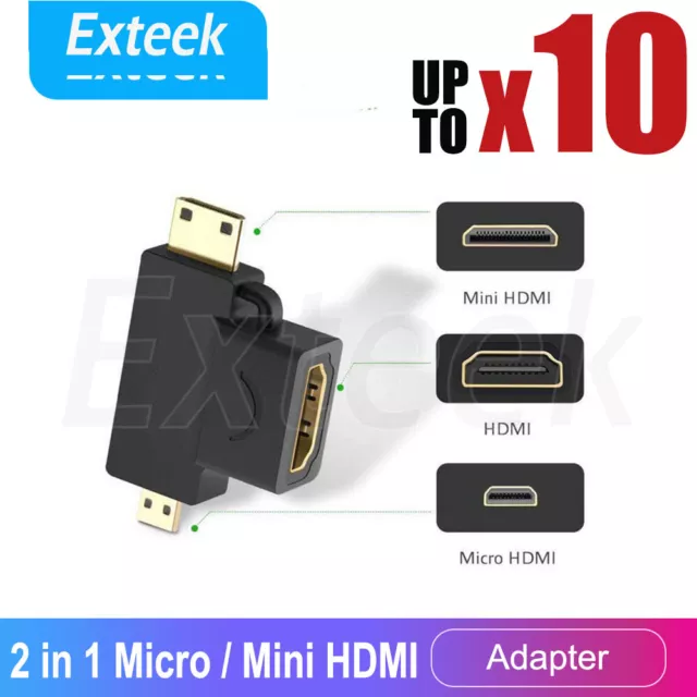 Micro Mini HDMI Male To HDMI Female Adapter Converter Connector For Tablet PC TV