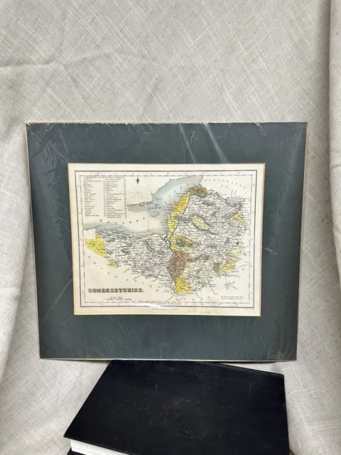 somersetshire England antique map hand colored Fullarton 1833