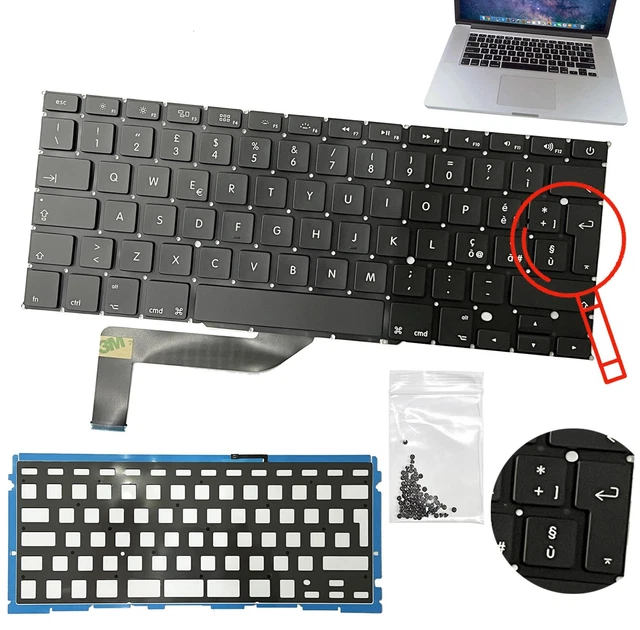Tastiera italiana per apple macbook pro retina 15" a1398 2012 2013 2014 2015