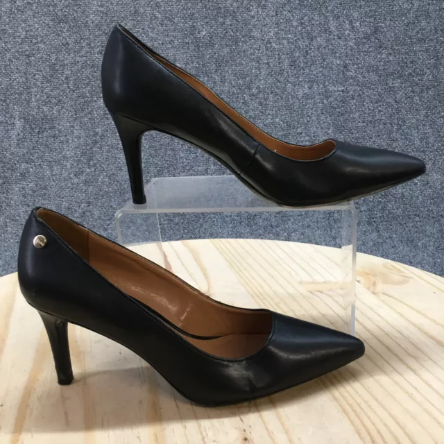 Calvin Klein Shoes Womens 6.5 Nilly Pumps Black Faux Leather Casual Stiletto