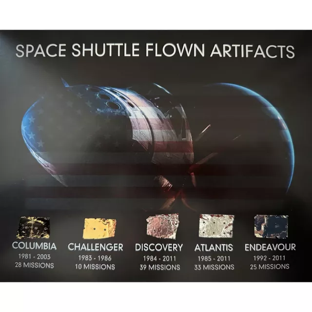 Space Shuttle all 5 Orbiter flown artifacts presentation