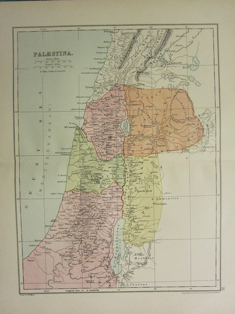 1904 MAP OF Alte Geschichte~Palaestina~Galilea Samaria Judaea EUR 30,62 ...