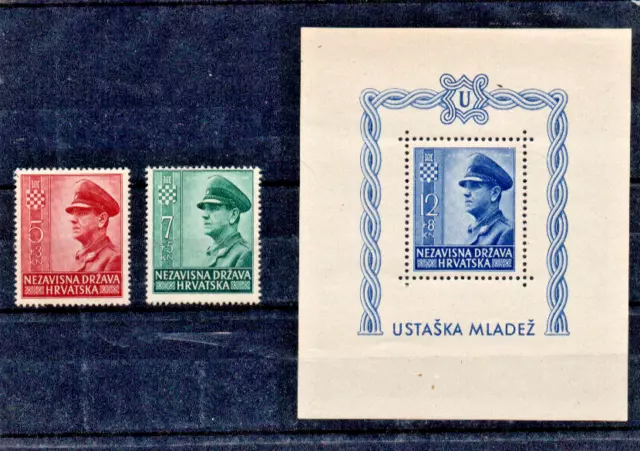 Croatia(Ndh)1943-2 Years Of Croatia State-Set +Block 4 A-Mnh