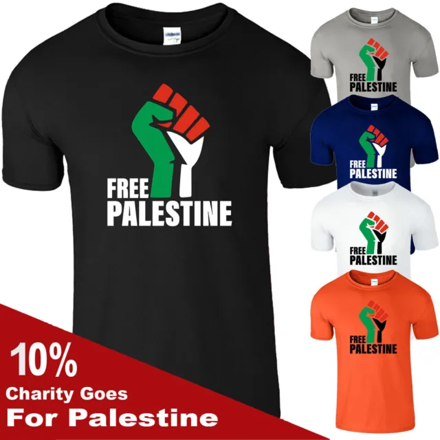 MY# Free Palestine Print Summer Shirt Top Casual Style Cotton Crew Neck Daily Ou