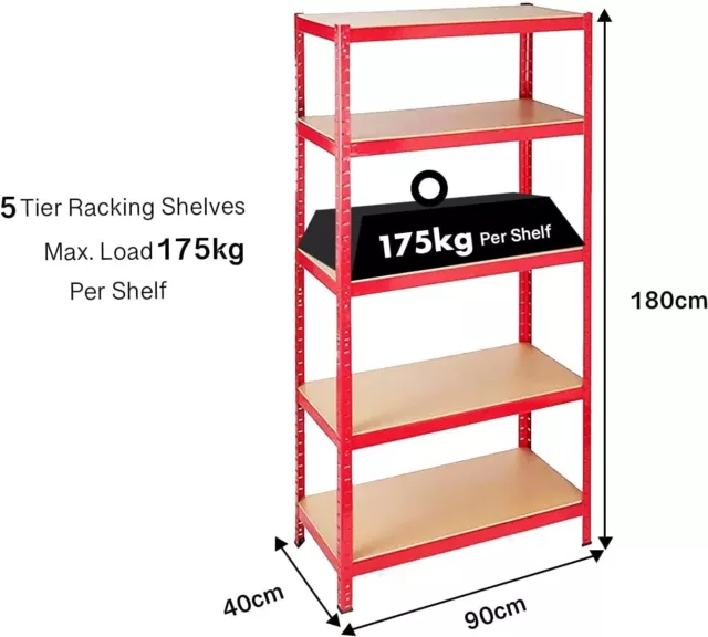 Garage Shelves Shelving 5 Tier Unit Racking Boltless Heavy Duty Storage Shelf