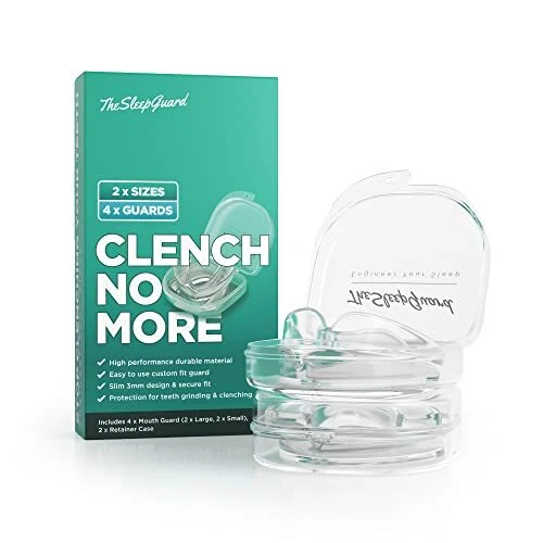 Protector bucal para apretar los dientes por la noche [Paquete de 4] Los mejores protectores nocturnos para
