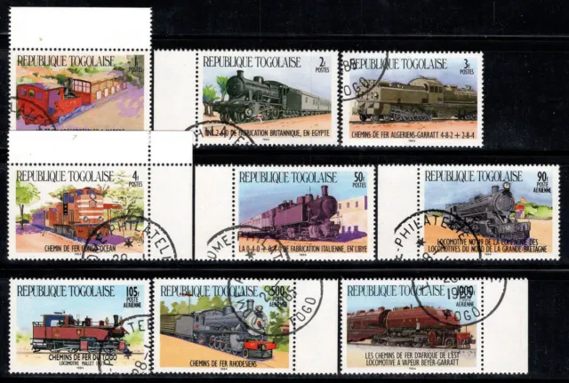 Togo 1984 Mi. 1807-1815 Used 100% Transport Verkehr Locomotives