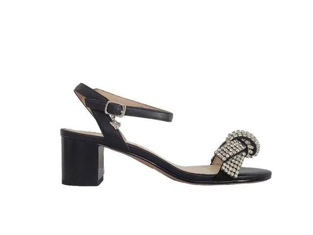 Sandali bassi con fasce in pelle nera comodi ed eleganti | Gioie Italiane