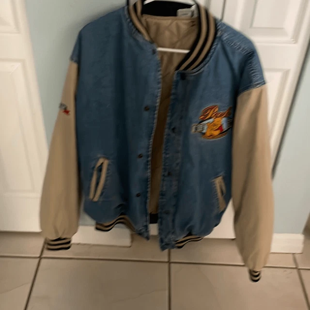 Disney Winnie the Pooh oil true university, jean jacket large (gh)
