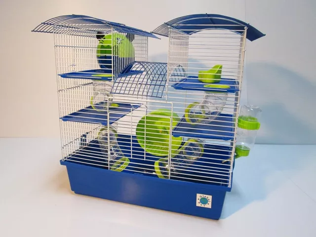 Abby Large Hamster Cage 3 Tier Plastic Hamster Cage Purple or Blue