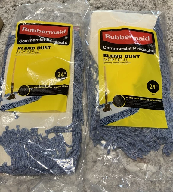 (2) Rubbermaid Blended Dust Mop Refill Replacement Cleaner Tool Cleaning 24 Inch