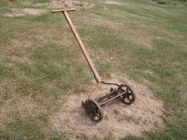 VINTAGE ROTARY PUSH Reel Lawn Mower with Iron Wheels $50.00 - PicClick