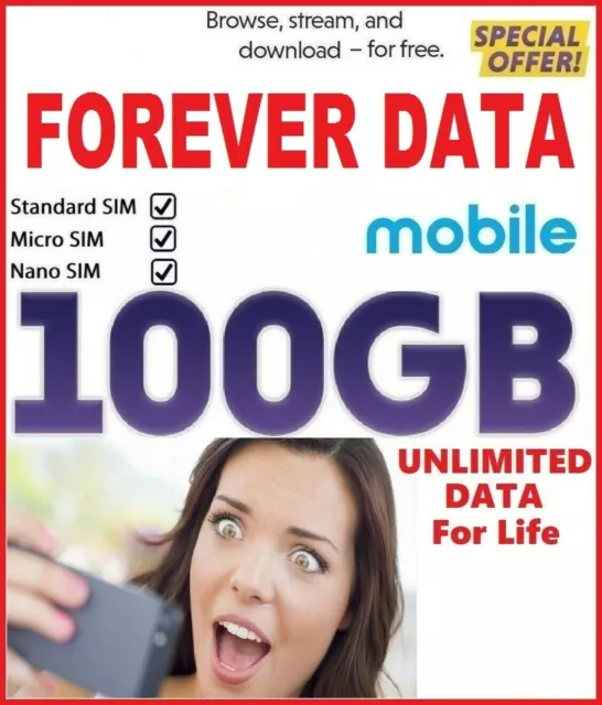 100GB Data Voxi-Vodafone 5G Sim card For Routers Dongle Ipad Phones Tablet PS4