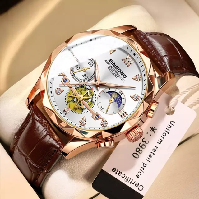 Mens Watches Top Brand Luxury Leather Casual Quartz Watch Men'S Sport Waterproof