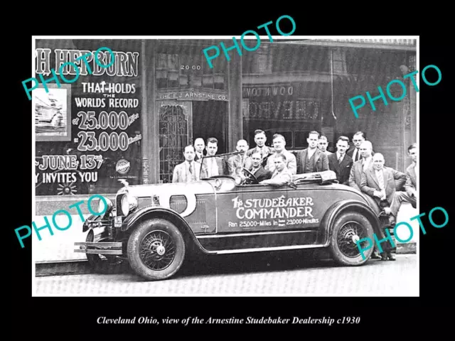 OLD LARGE HISTORIC PHOTO OF CLEVELAND OHIO THE STUDEBAKER WORLD RECORD c1930