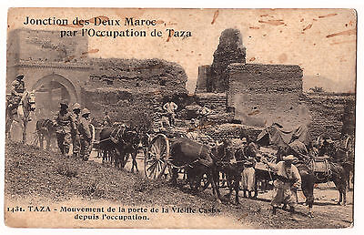 CPA junction of two morocco by the occupation of taza-porte de la vieille casba