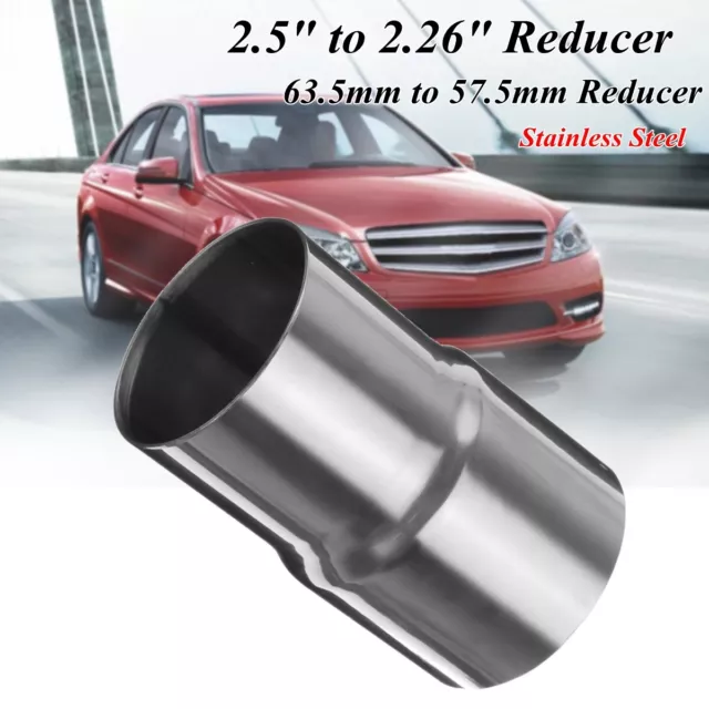 2.5"to 2.26" Standard Stainless Steel Flared Exhaust Reducer Connector Pipe Tube