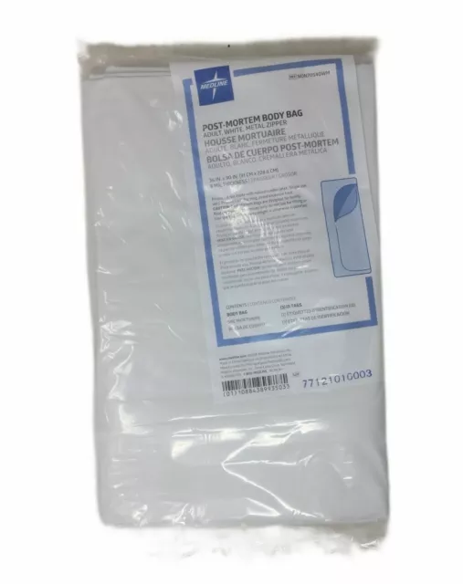 Medline NON70540WM PVC Body Bag with Metal Zipper for Adult 36" x 90"