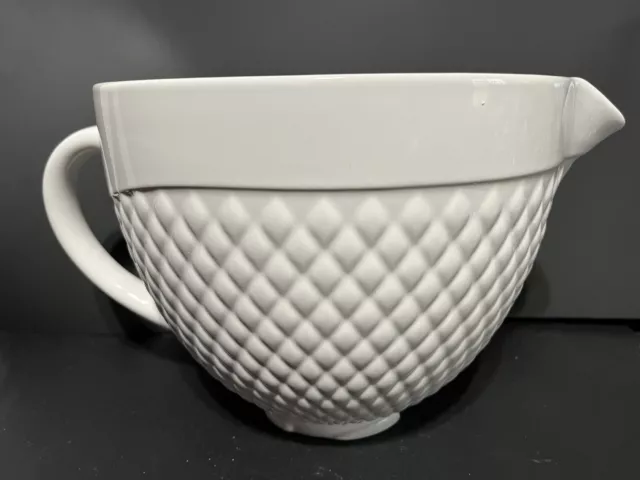 KitchenAid 5 Quart Ceramic Bowl for all KitchenAid 4.5-5 Quart Tilt-Head  Stand Mixers KSM2CB5TLW, White Chocolate Textured